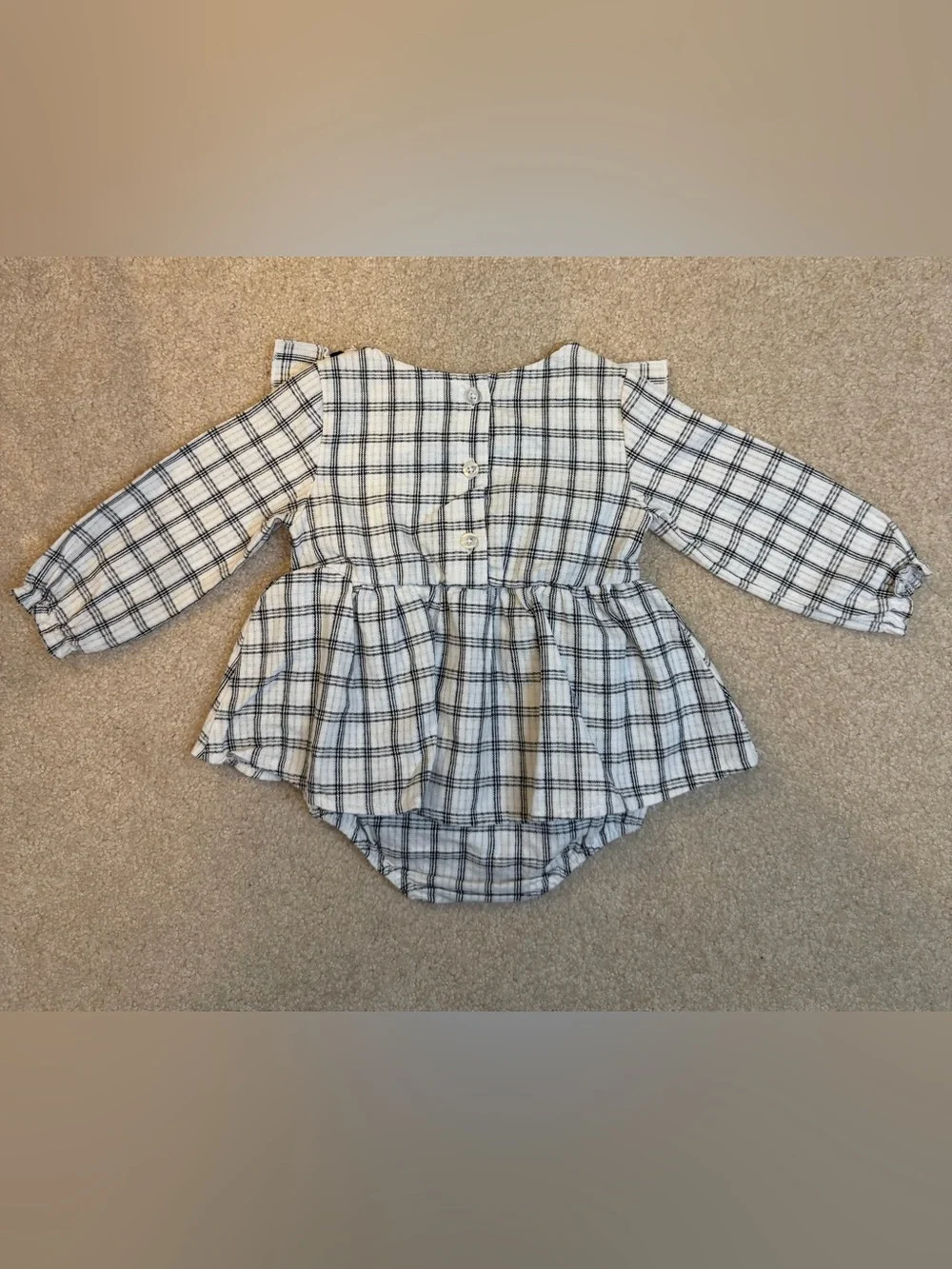 Nicole Miller New York Black & White Plaid Bubble Romper